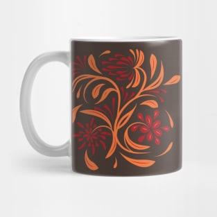 Folk flowers floral art print Flowers abstract art Mug